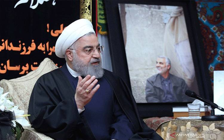Presiden Iran Hassan Rouhani dalam gambar yang disiarkan pada 4/1/2020. ANTARA FOTO/Official Presidential website/Handout via REUTERS/pras.