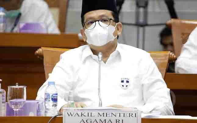 Wakil Menteri Agama Zainut Tauhid mengikuti rapat kerja dengan Komisi VIII DPR RI di Kompleks Parlemen Senayan, Jakarta, Senin, 28 September 2020. (foto : TEMPO/M Taufan Rengganis)
