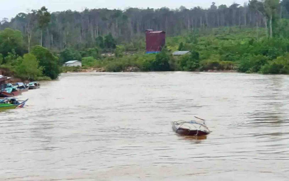 Lokasi kecelakaan air di Sungai Dusun Tanjung Jaya, Desa Muroi Raya, Kecamatan Mantangai, Kabupayen Kapuas.