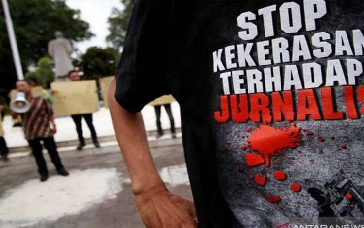 Aksi solidaritas wartawan untuk menolak tindakan intimidasi dan kekerasan terhadap jurnalis
