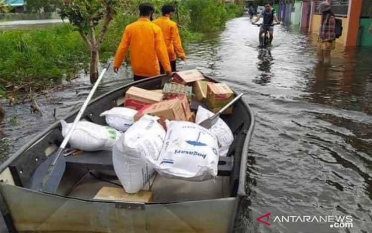 Banjir di Banjarmasin pada waktu lalu. (foto : Antaranews Kalsel/Diskominfotik Banjarmasin)