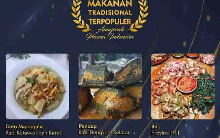 Kuliner Coto Manggala masuk dalam 3 besar nominasi kategori makanan tradisional terpopuler dalam ajang Anugerah Pesona Indonesia.