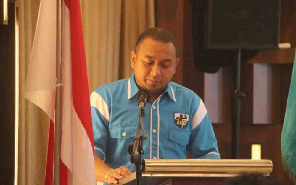 Wakil Ketua I DPRD Kota Palangka Raya Wahid Yusuf saat menghadiri Musda DPD KNPI