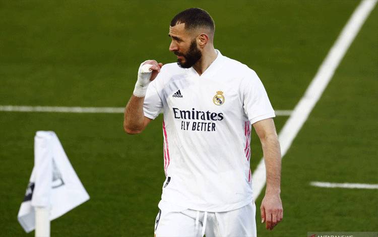 Penyerang Real Madrid asal Prancis Karim Benzema.(REUTERS/JAVIER BARBANCHO)