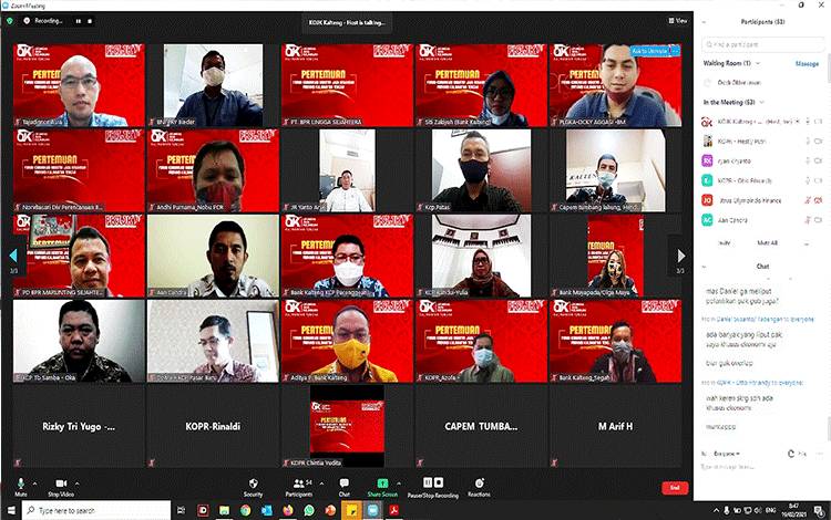 Pertemuan FKIJK Kalimantan Tengah secara virtual menggunakan media zoom.