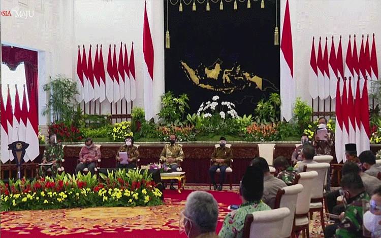  Rakornas di Istana Negara, Jakarta, Senin, 22 Februari 2021.