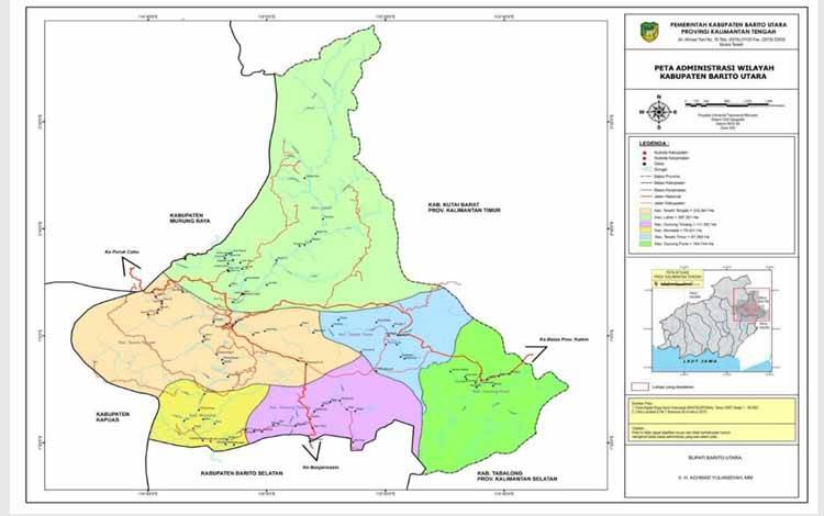 Peta Administrasi Kabupaten Barito Utara