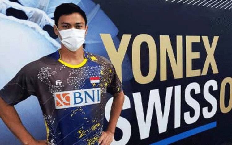 Shesar Hiren Rhustavito, satu-satunya wakil Indonesia di sektor tunggal putra Swiss Open 2021, lolos ke delapan besar setelah mengalahkan Brian Yang dari Kanada 21-19, 21-13 di babak kedua, Kamis. (dokumentasi PP PBSI)
