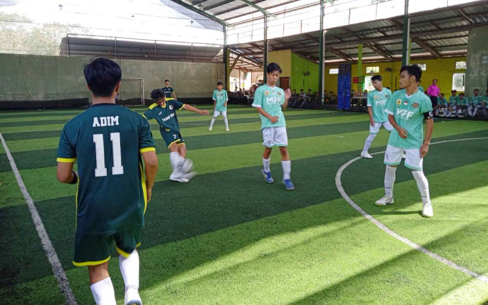 Turnamen Fourfeo di lapangan futsal Tunas Muda Desa Dorong, Sabtu, 6 Maret 2021.