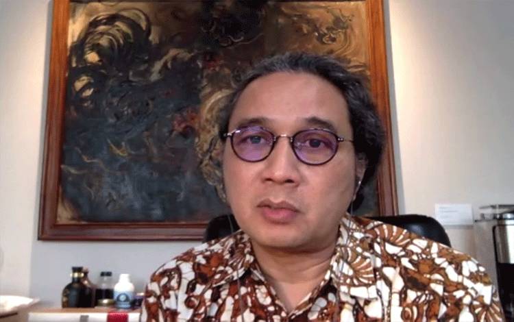 Dirjen Kebudayaan Kemendikbud, Hilmar Farid,dalam taklimat media di Jakarta, Senin (15/2). (ANTARA/Indriani)