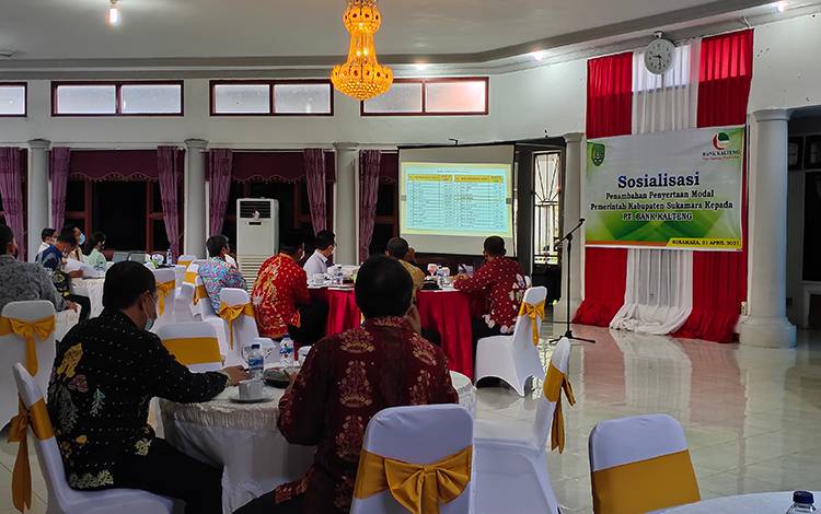 Pertemuan Pemkab Sukamara bersama Bank Kalteng terkait penyertaan modal, Kamis, 1 April 2021.