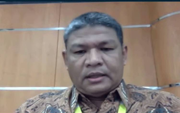 Deputi Bidang Sistem Informasi Kepegawaian Badan Kepegawaian Negara (BKN), Suharmen, dalam telekonferensi di Jakarta, Kamis. (ANTARA/Indriani)