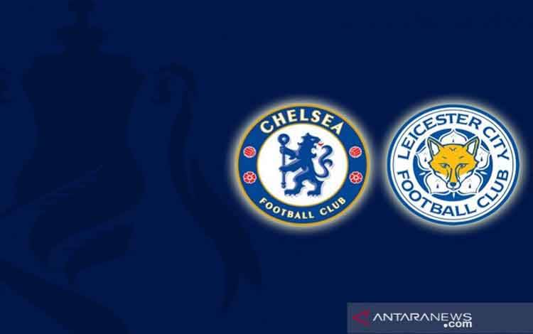 Ilustrasi partai final Piala FA musim 2020/21 antara Chelsea vs Leicester City yang dijadwalkan berlangsung di Stadion Wembley, London, Inggris, pada Sabtu (15/5/2021)