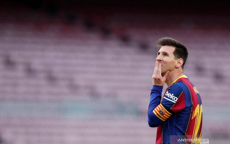 Kapten Barcelona asal Argentina, Lionel Messi. (foto : ANTARA/REUTERS/ALBERT GEA)