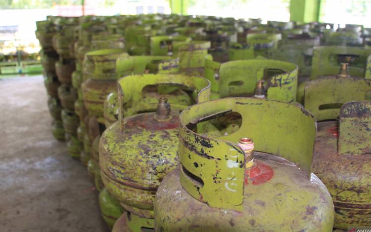 Gas bersubsidi 3kg di salah satu pangkalan di Palangka Raya