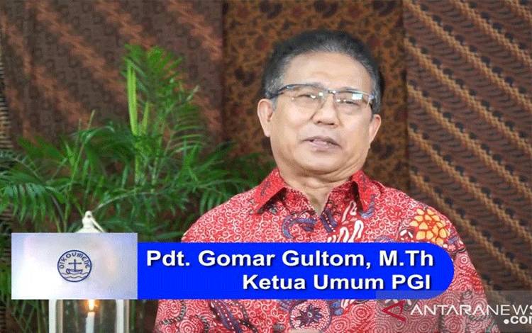 Ketua Umum Persekutuan Gereja-Gereja di Indonesia, Pendeta Gomar Gultom. ANTARA/ Muhammad Zulfikar