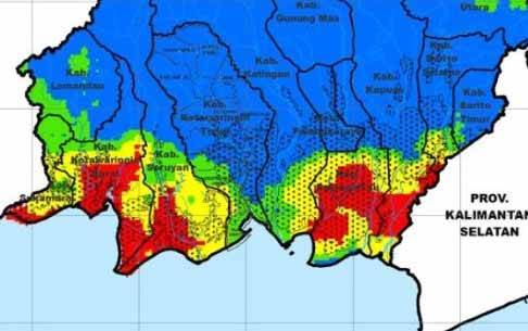Grafis peta kerawanan kebakaran di Kalimantan Tengah ditinjau dari parameter cuaca per 1 Agustus 2021.