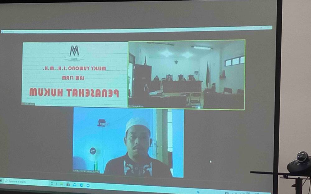 Terdakwa kasus korupsi Andreas, saat menjalani sidang virtual yang digelar PN Palangka Raya.