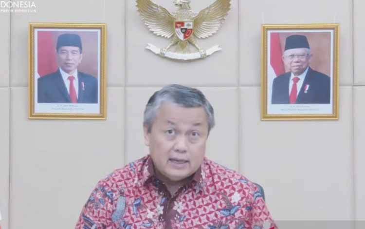 Gubernur Bank Indonesia, Perry Warjiyo dalam Pengumuman Hasil Rapat Dewan Gubernur (RDG) Bulanan Bulan Agustus 2021 di Jakarta, Kamis (19/08/2021)