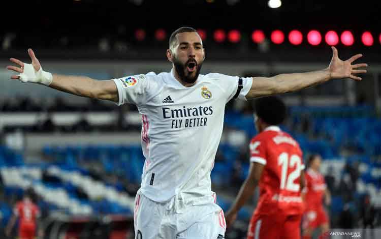 Penyerang Real Madrid asal Prancis Karim Benzema. ANTARA/AFP/Pierre-Philippe Marcou