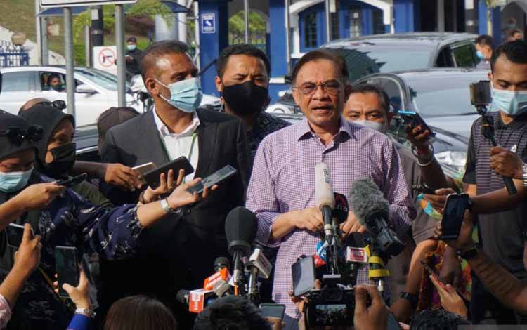 Anwar Ibrahim saat di Markas Polisi Diraja Malaysia (PDRM) Bukit Aman beberapa waktu lalu