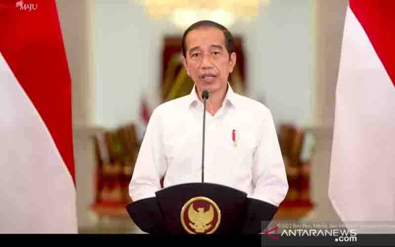 Tangkapan Layar - Presiden Jokowi pada konferensi pers daring. (foto : ANTARA/Indra Arief)