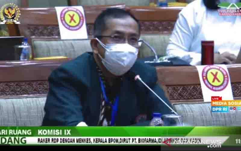 Tangkapan layar Wakil Ketua Umum PB-IDI Slamet Budiarto saat hadir dalam agenda rapat kerja bersama Komisi IX DPR RI yang dipantau secara virtual dari Jakarta, Rabu (25/8/2021). (foto : ANTARA/Andi Firdaus).