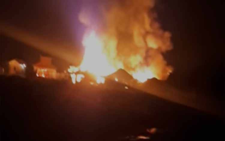 Kebakaran di belakang eks Pasar Tembaga Indah, Jalan GM Arsyad, Kelurahan Baru, Kamis 26 Agustus 2021 sekitar pukul 04.30 WIB
