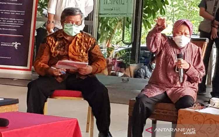Mensos Tri Rismaharini saat evaluasi penyaluran bansos di Semarang, Jumat 3 September 2021
