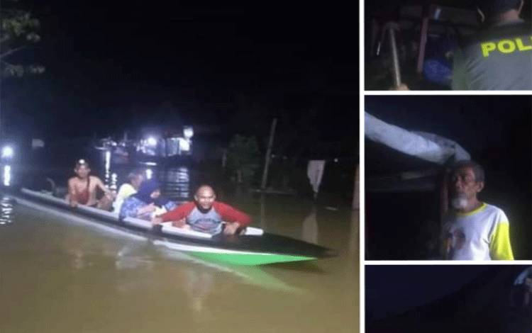  Tim Satgas banjir mengevakuasi pasutri terjebak banjir malam ini.