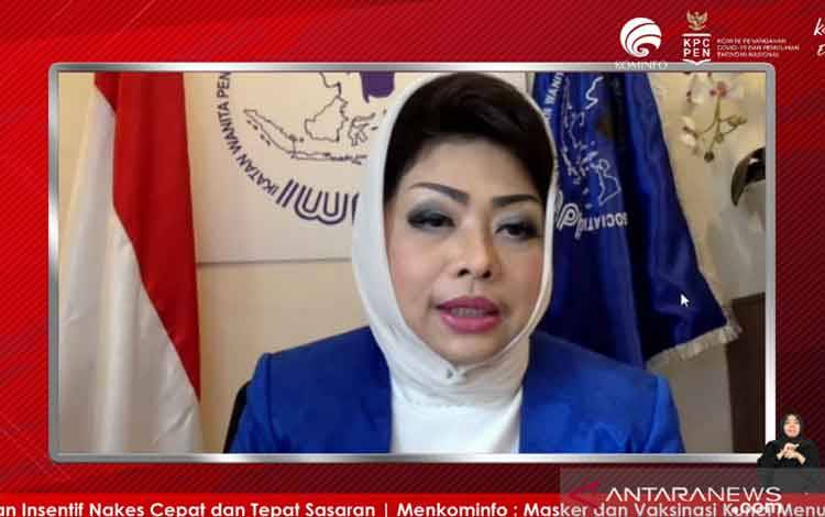Ketua Umum Dewan Pengurus Pusat Ikatan Wanita Pengusaha Indonesia (IWAPI) Nita Yudi. (ANTARA/ Anita Permata Dewi)