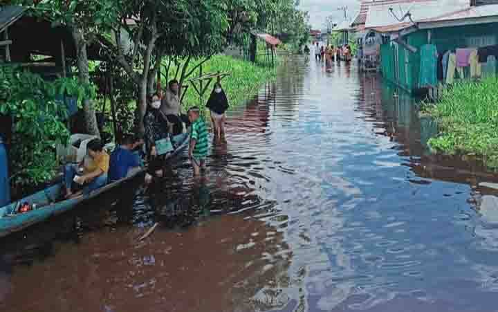 Kondisi banjir di Kelurahan Palangka, Kecamatan Jekan Raya, Kota Palangka Raya