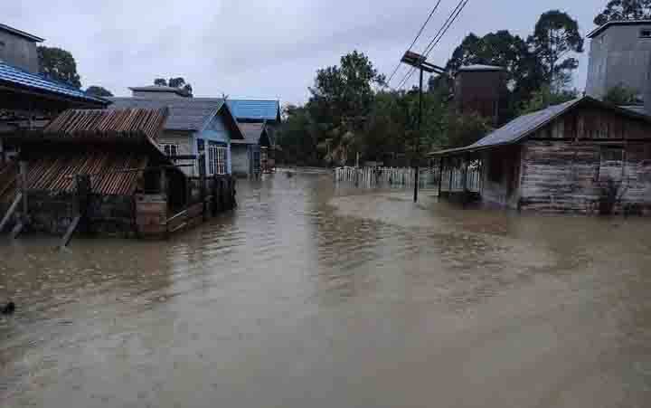 Banjir yang terjadi di wilayah Utara Kotim beberapa hari lalu.