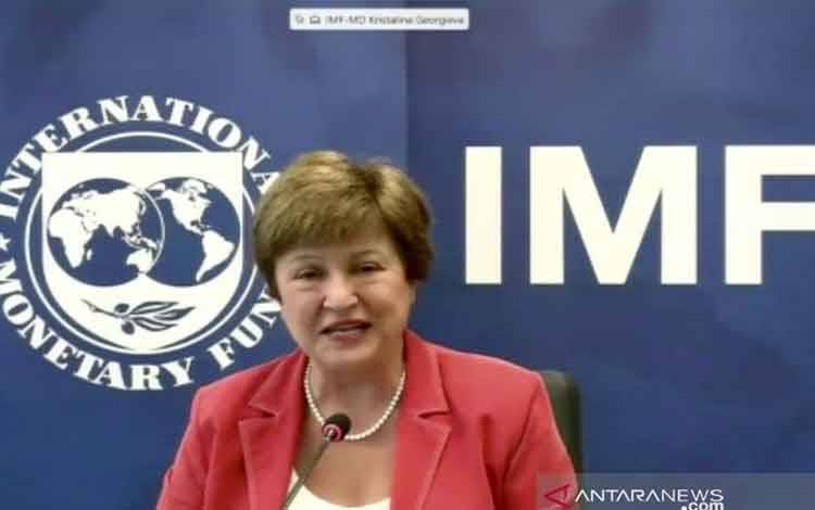 Tangkap Layar: Direktur Utama IMF Kristalina Georgieva. (ANTARA/HO-UNifeed)