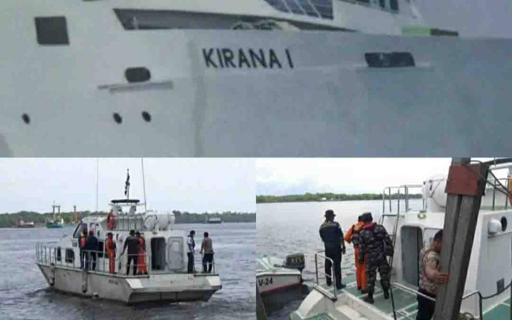 Tim gabungan melakukan pencarian terkait laporan penumpang KM Kirana 1 yang melompat ke laut saat berlayar.