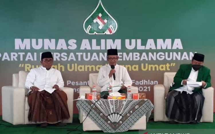 Penutupan Munas Alim Ulama PPP di Pondok Pesantren Fadhlul Fadhlan, Kota Semarang, Senin (18/10/2021)