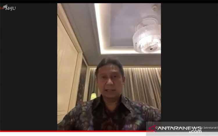 Tangkapan layar Menteri Kesehatan RI Budi Gunadi Sadikin saat menyampaikan keterangan pers "Evaluasi PPKM" yang diikuti dari kanal YouTube Kemenko Marves di Jakarta, Senin (25/10/2021). (ANTARA/Andi Firdaus).