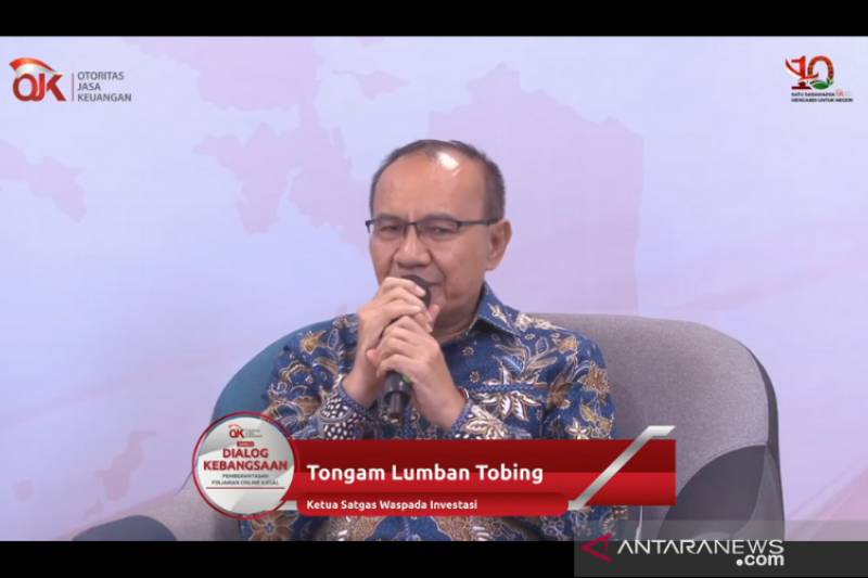 Ketua Satgas Waspada Investasi (SWI) Tongam Lumban Tobing dalam Dialog Kebangsaan Series 3 yang bertajuk "Pemberantasan Pinjaman Online Ilegal" secara daring di Jakarta, Selasa (9/11/2021)