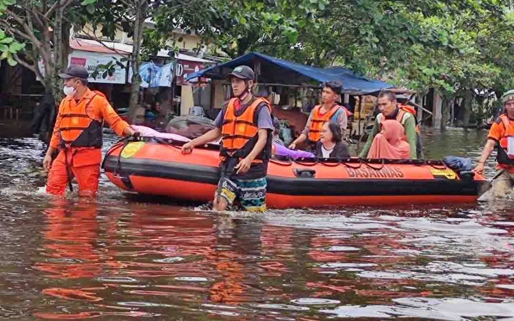Banjir di wilayah Mendawai Kelurahan Palangka Kota Palangka Raya.