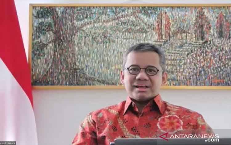 Wakil Menteri Keuangan Suahasil Nazara dalam Webinar Majalah Pajak di Jakarta, Rabu (24/11/2021). ANTARA/Agatha Olivia