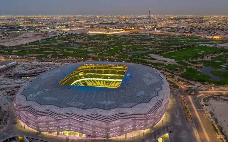 Foto udara Stadion Education City di Al Rayyan, Qatar, yang rampung dibangun sebagai salah satu arena untuk penyelenggaraan Piala Dunia 2022