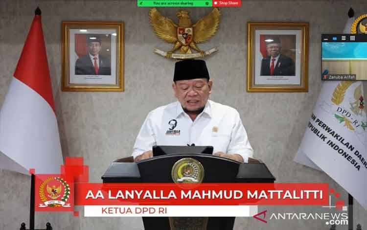Ketua DPD RI AA La Nyalla Mahmud Mattalitti. ANTARA/HO-DPD RI