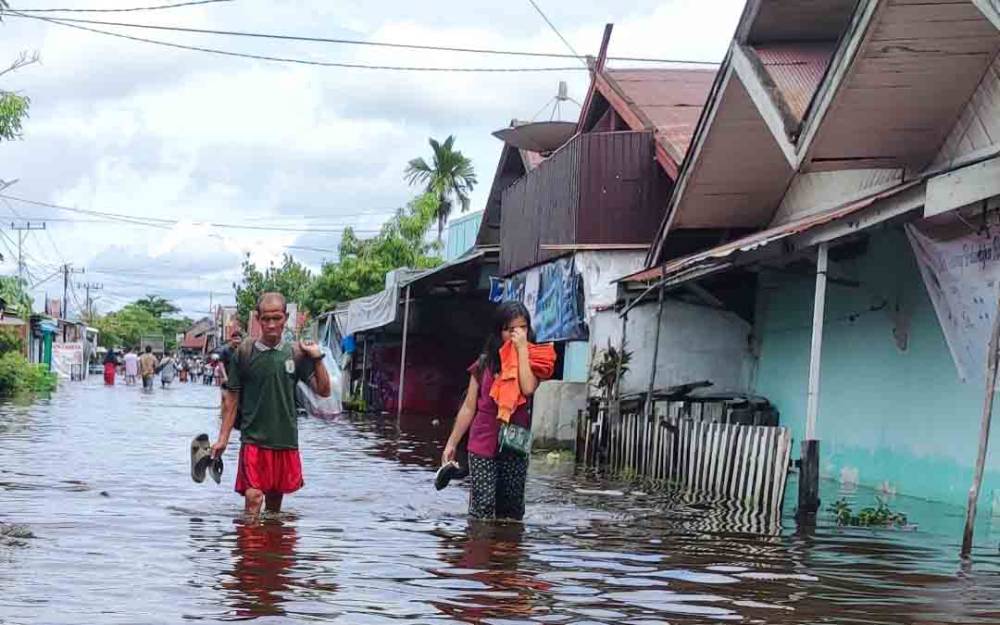 Kondisi banjir di Kalimantan Tengah beberapa waktu lalu