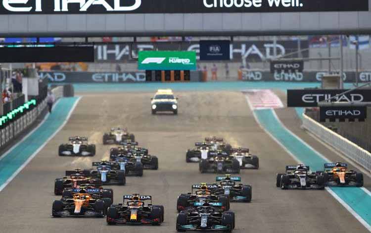 Gambaran umum balapan F1 Grand Prix Abu Dhabi, Sirkuit Yas Marina, UEA. (12/12/2021)