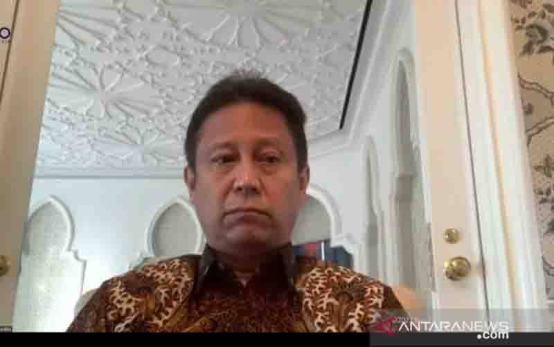 Tangkapan layar Menteri Kesehatan Budi Gunadi Sadikin saat menghadiri konferensi pers virtual di Jakarta, Senin (27/12/2021). (foto : ANTARA/Andi Firdaus).