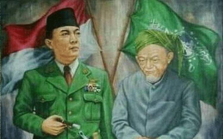 Ilustrasi dua tokoh nasional, Soekarno (nasionalis) dan KH Hasyim Asy'ari (religius). ANTARA/www.nu.or.id