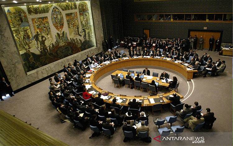 Suasana Sidang Dewan Keamanan Persatuan Bangsa-Bangsa di New York, AS. (ANTARA/Reuters/Handout/aa)