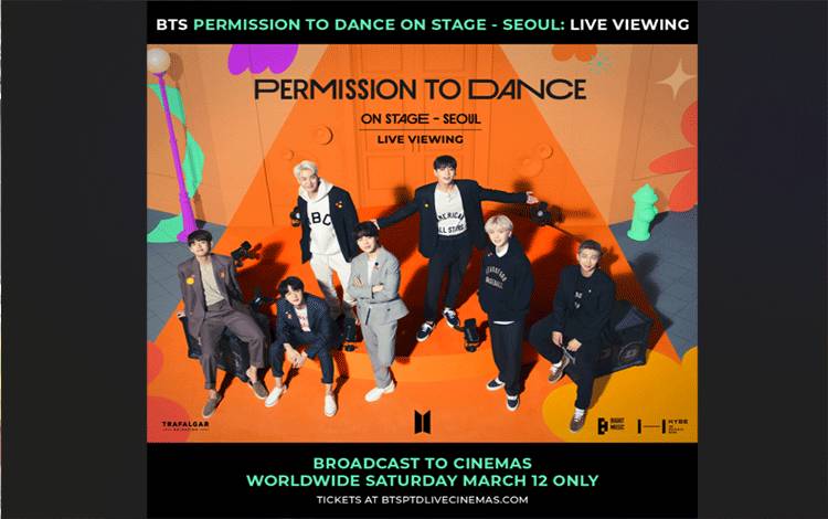Poster konser "BTS Permission to Dance on Stage-Seoul: Live Viewing" pada 12 Maret 2022 (ANTARA/HO)