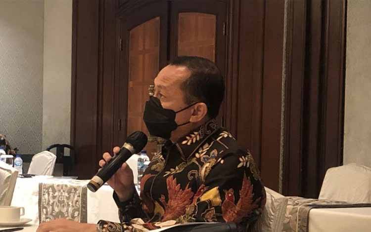 Ketua Komisi Nasional untuk Hak Asasi Manusia (Komnas HAM) Ahmad Taufan Damanik dalam acara media gathering Komnas HAM, di Jakarta, Rabu (9/3/2022)