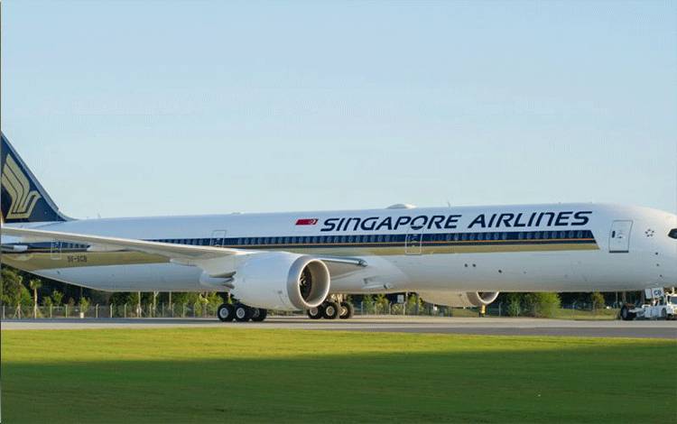 Pesawat Singapore Airlines Boeing 787-10. (ANTARA/Ho SIA)